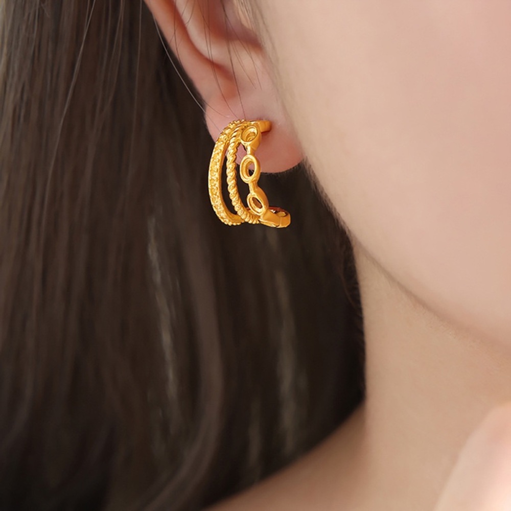 18K Gold Hoop Earrings*Lightweight Earrings*Waterproof and Sweatproof